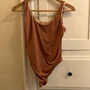NWT Proclaim Reversible Nude Brown Thong Bodysuit Medium